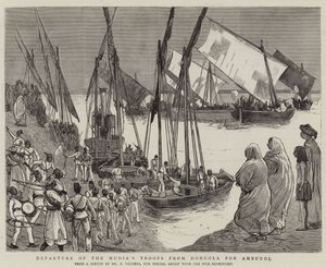 Départ des troupes du Mudir de Dongola pour Ambukol - Frederic Villiers